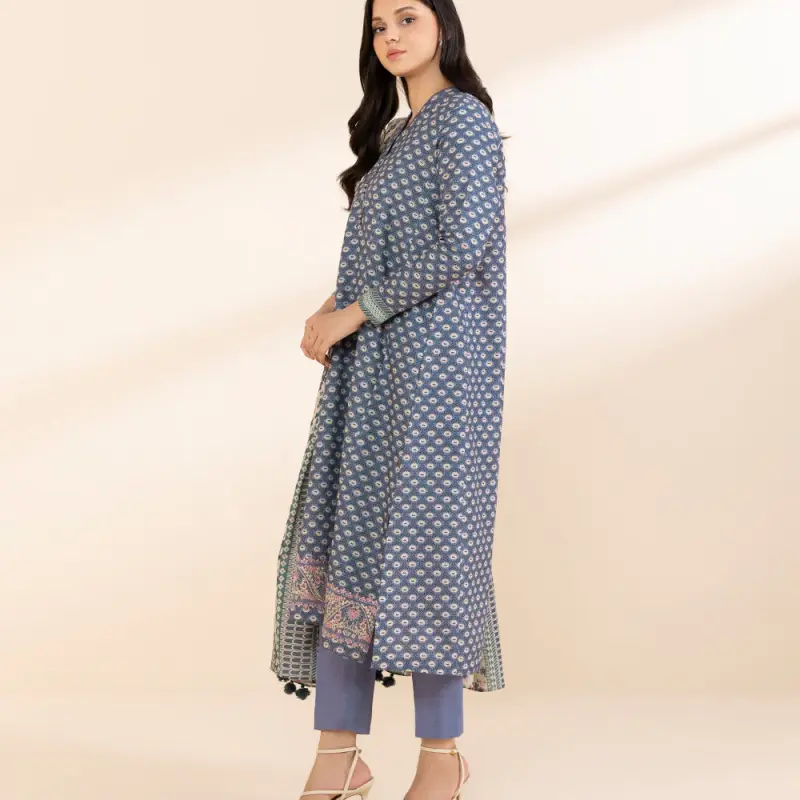 3 Piece - Embroidered Light Khaddar Suit