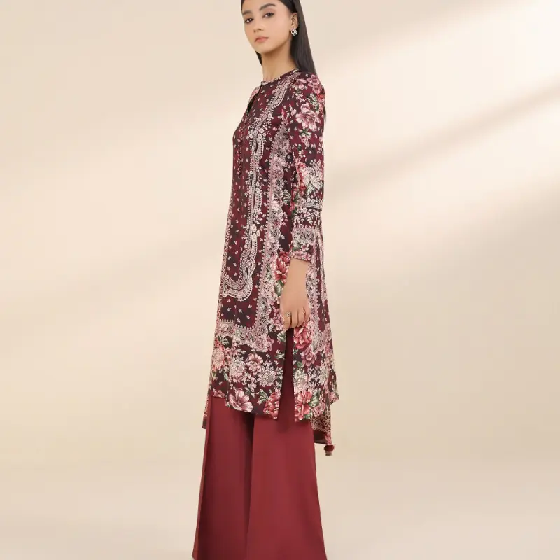 3 Piece - Printed Linen Suit