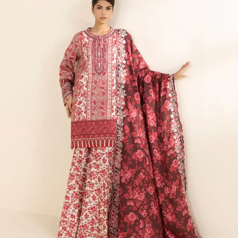 3 Piece - Embroidered Linen Suit