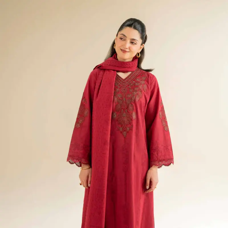 3 Piece - Jacquard Embroidered Suit