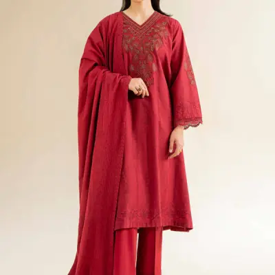 3 Piece - Jacquard Embroidered Suit