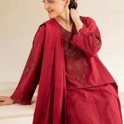 3 Piece - Jacquard Embroidered Suit