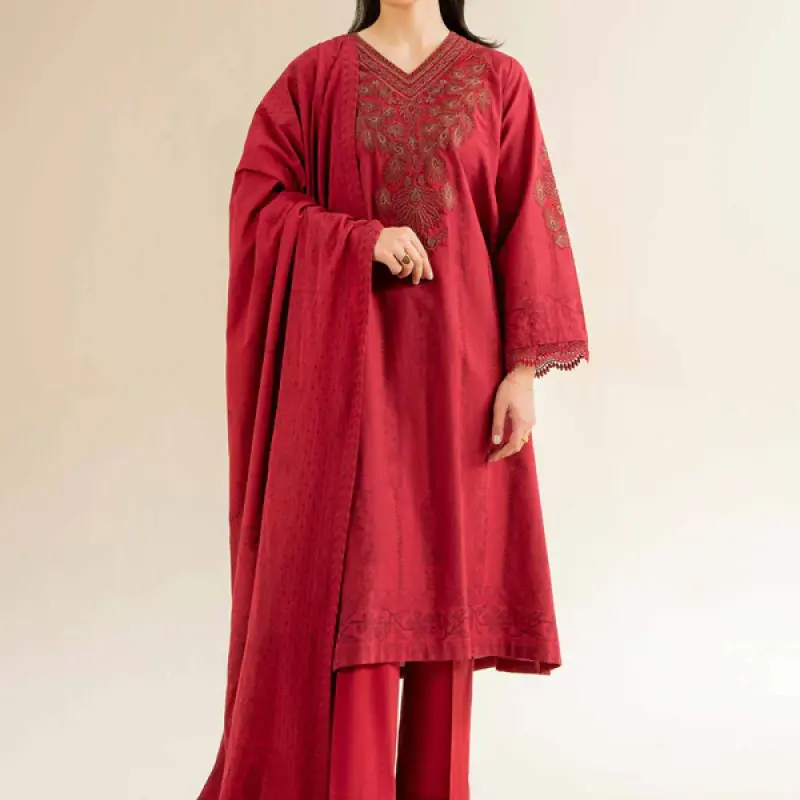 3 Piece - Jacquard Embroidered Suit