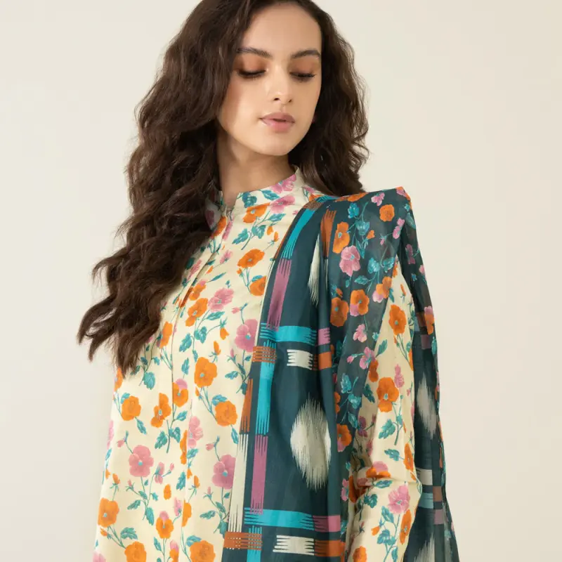 3 Piece - Printed Lawn Suit