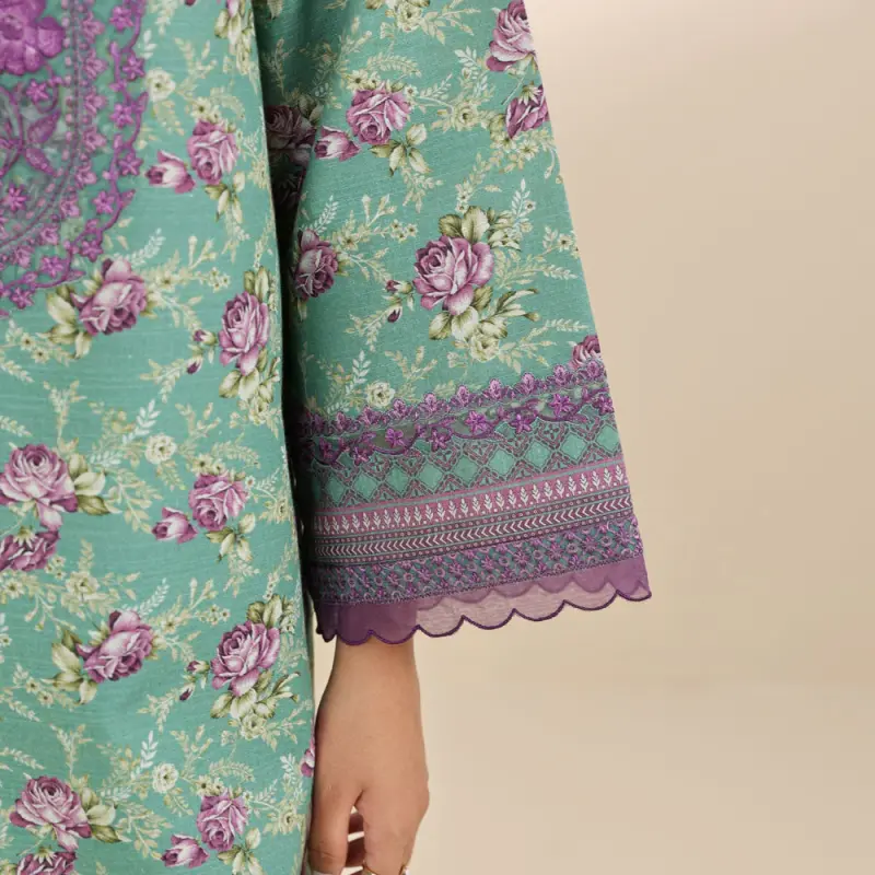 3 Piece - Embroidered Khaddar Suit